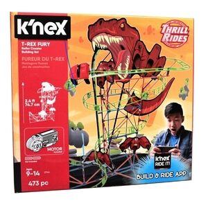K'NEX T-Rex Fury Thrill Rides Building Set - Red and Green